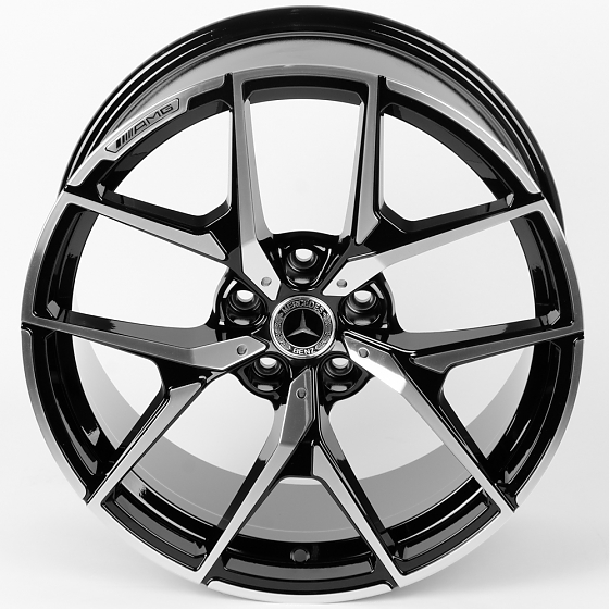Литые диски 80423 Mercedes-Benz AMG ZT813-DS194 18 J9.5 ET35 5x112 66.6 чёрный + полированные спицы: Фото 3