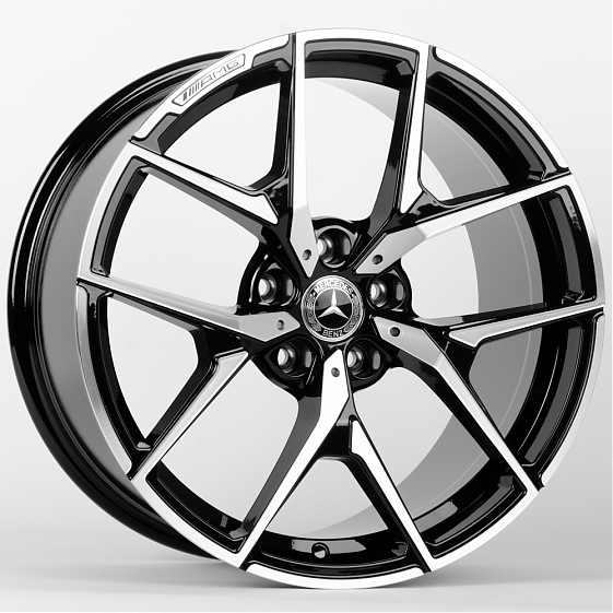 Литые диски 80423 Mercedes-Benz AMG ZT813-DS194 18 J9.5 ET35 5x112 66.6 чёрный + полированные спицы: Фото 4