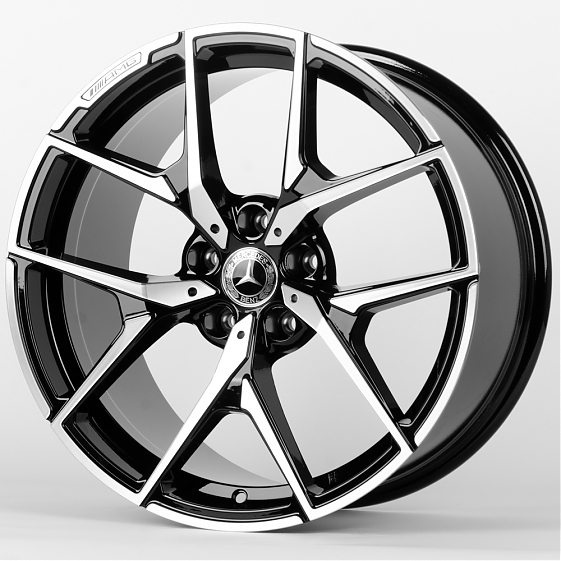 Литые диски 80423 Mercedes-Benz AMG ZT813-DS194 18 J9.5 ET35 5x112 66.6 чёрный + полированные спицы: Фото 5