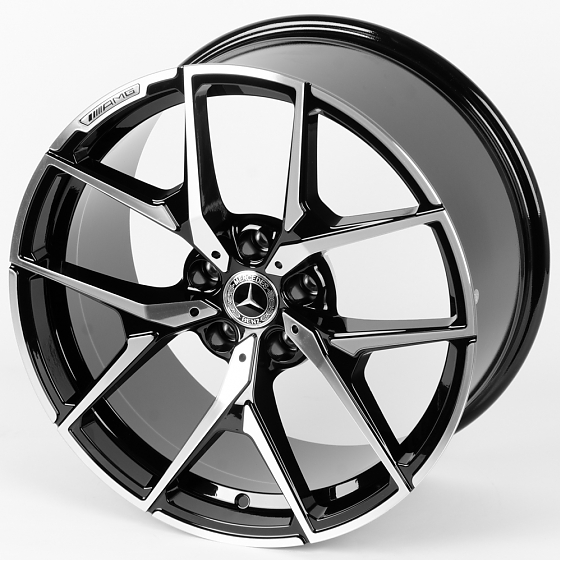 Литые диски 80423 Mercedes-Benz AMG ZT813-DS194 18 J9.5 ET35 5x112 66.6 чёрный + полированные спицы: Фото 6