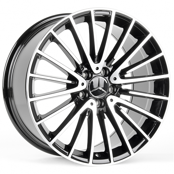Литые диски 81710 Mercedes-Benz FC3064-SM169 18 J8 ET36 5x112 66.5 чёрный + полированные спицы: Фото 6