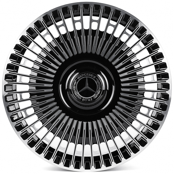 Кованые диски H260609W SKILL SL463-SL189 18 J8 ET52 5x112 66.6 чёрный глянцевый + полированные спицы: Фото 1