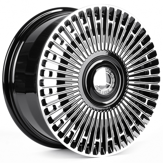 Кованые диски H260609W SKILL SL463-SL189 18 J8 ET52 5x112 66.6 чёрный глянцевый + полированные спицы: Фото 4