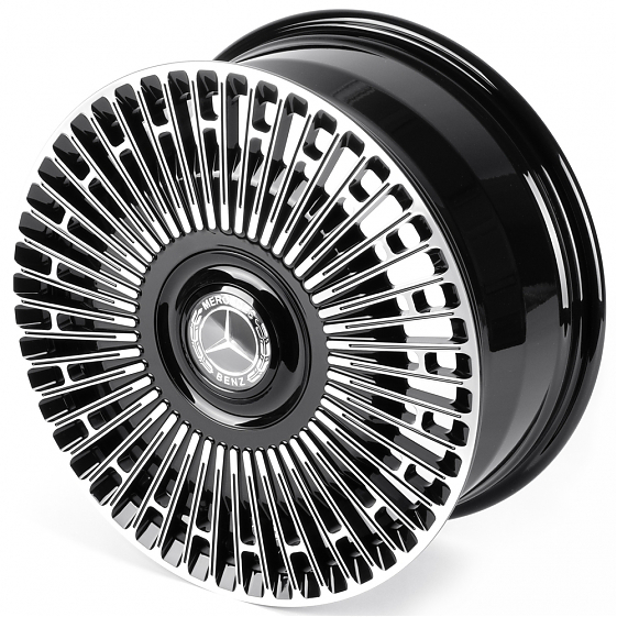 Кованые диски H260609W SKILL SL463-SL189 18 J8 ET52 5x112 66.6 чёрный глянцевый + полированные спицы: Фото 6