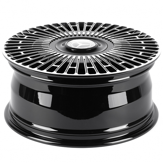 Кованые диски H260609W SKILL SL463-SL189 18 J8 ET52 5x112 66.6 чёрный глянцевый + полированные спицы: Фото 7