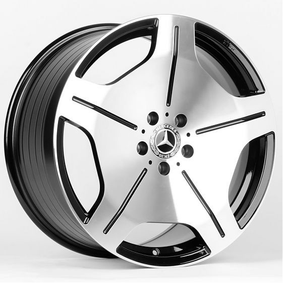 Литые диски 80635 BMW F148-DS204 19 J8.5 ET38 5x112 66,56 чёрный + полированные спицы: Фото 4