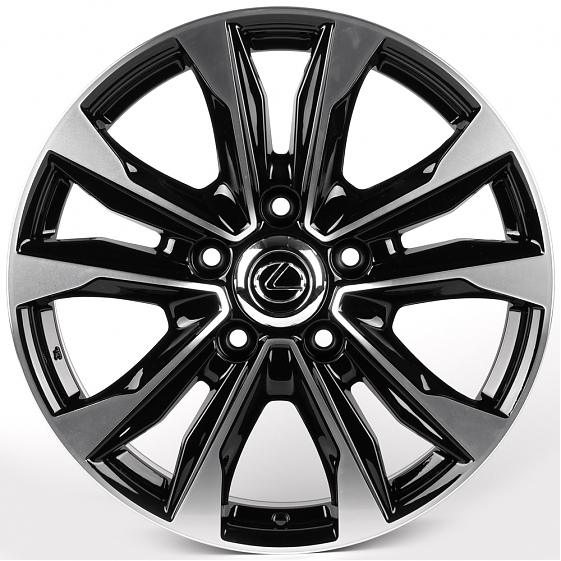 Литые диски 81827 Lexus IV-869-SF100 20 J8.5 ET45 5x150 110.1 чёрный глянцевый + полированные спицы: Фото 1