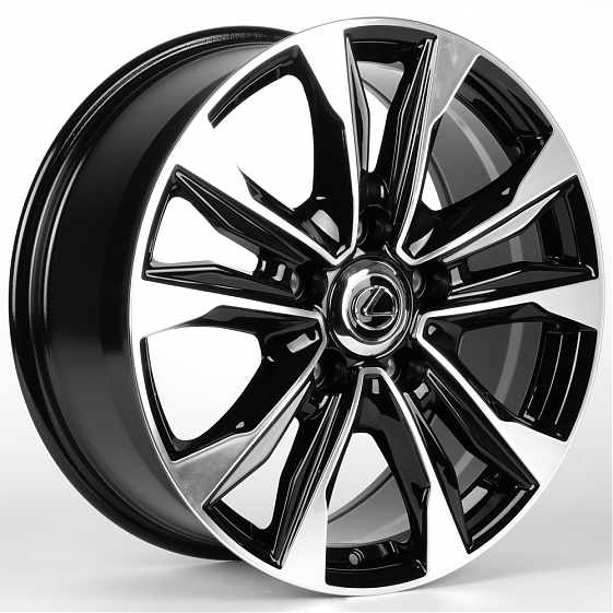 Литые диски 81827 Lexus IV-869-SF100 20 J8.5 ET45 5x150 110.1 чёрный глянцевый + полированные спицы: Фото 4
