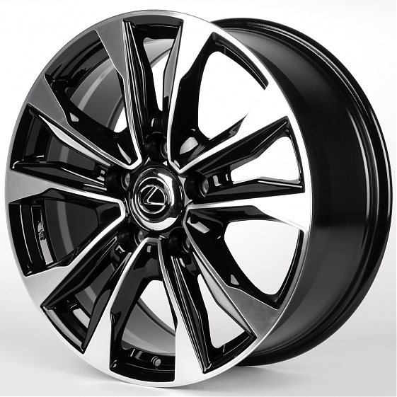 Литые диски 81827 Lexus IV-869-SF100 20 J8.5 ET45 5x150 110.1 чёрный глянцевый + полированные спицы: Фото 5