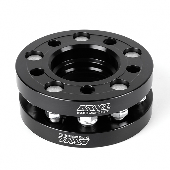 Проставка 41130 ATVL 5x108/5x114.3 73,1/73,1 12x1,5 20mm чёрный: Фото 1