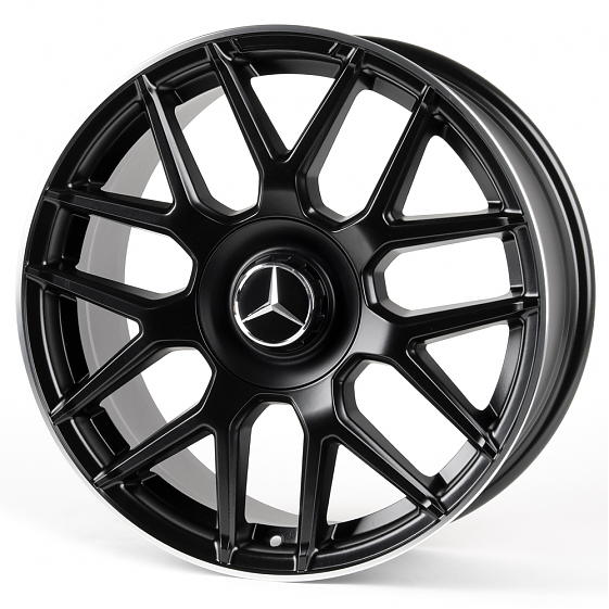 Литые диски 80960 Mercedes-Benz 10713-SB393 18 J8 ET35 5x112 66.6 чёрный матовый + полированный обод: Фото 4