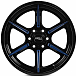 Кованые диски 250613A SKILL SD102-SV453 20 J10 ET-18 6x139.7 77.8 чёрный глянцевый + синие спицы