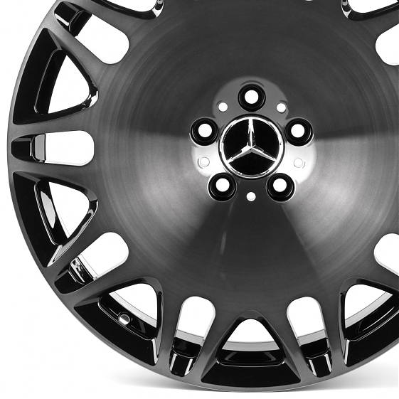 Кованые диски H260701i SKILL SL076-CS412 20 J9 ET34 5x112 66.6 чёрный глянцевый + полированные спицы: Фото 2