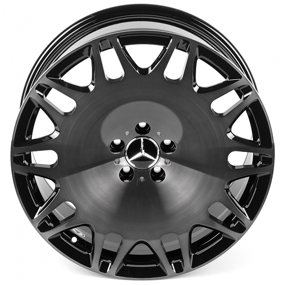 Кованые диски H260701i SKILL SL076-CS412 20 J9 ET34 5x112 66.6 чёрный глянцевый + полированные спицы: Фото 3