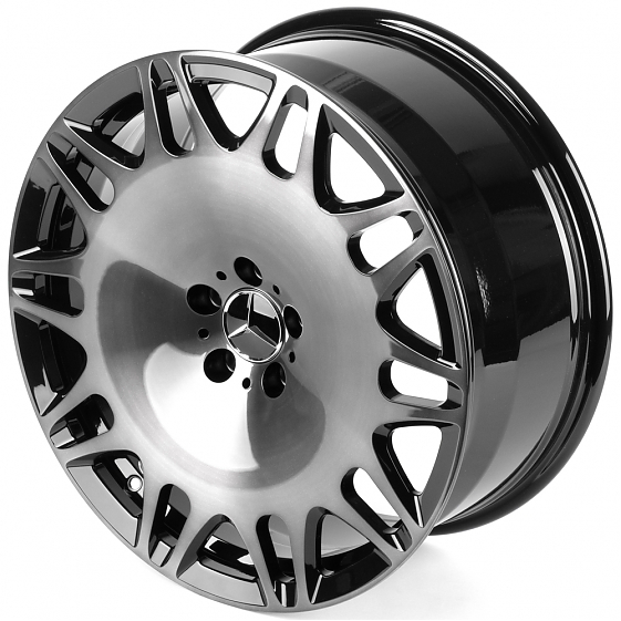 Кованые диски H260701i SKILL SL076-CS412 20 J9 ET34 5x112 66.6 чёрный глянцевый + полированные спицы: Фото 6