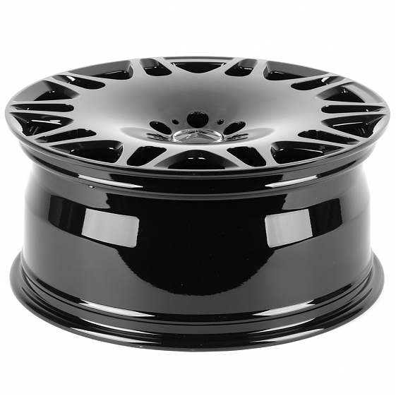Кованые диски H260701i SKILL SL076-CS412 20 J9 ET34 5x112 66.6 чёрный глянцевый + полированные спицы: Фото 7