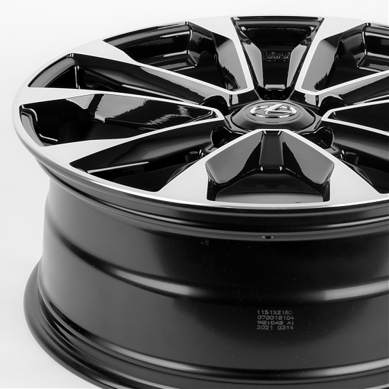 Литые диски 80035 Toyota/Lexus 1151X-CT388 21 J8.5 ET54 5x150 110.1 чёрный + полированные спицы: Фото 2