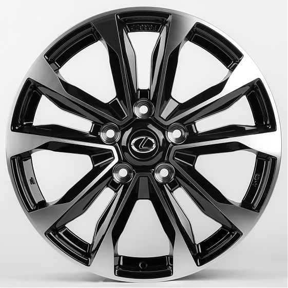 Литые диски 80035 Toyota/Lexus 1151X-CT388 21 J8.5 ET54 5x150 110.1 чёрный + полированные спицы: Фото 1