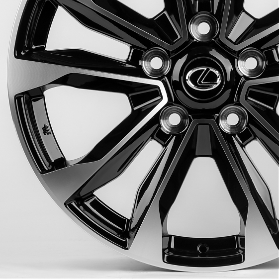 Литые диски 80035 Toyota/Lexus 1151X-CT388 21 J8.5 ET54 5x150 110.1 чёрный + полированные спицы: Фото 3