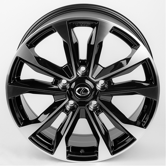 Литые диски 80035 Toyota/Lexus 1151X-CT388 21 J8.5 ET54 5x150 110.1 чёрный + полированные спицы: Фото 4