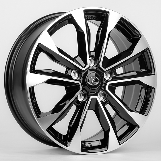 Литые диски 80035 Toyota/Lexus 1151X-CT388 21 J8.5 ET54 5x150 110.1 чёрный + полированные спицы: Фото 5