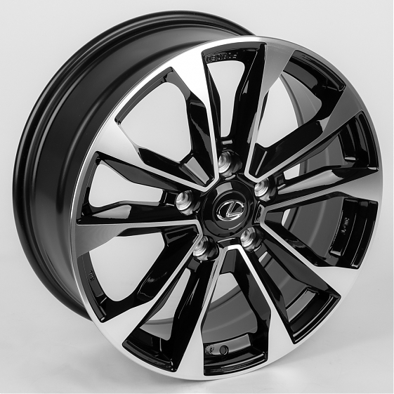 Литые диски 80035 Toyota/Lexus 1151X-CT388 21 J8.5 ET54 5x150 110.1 чёрный + полированные спицы: Фото 6