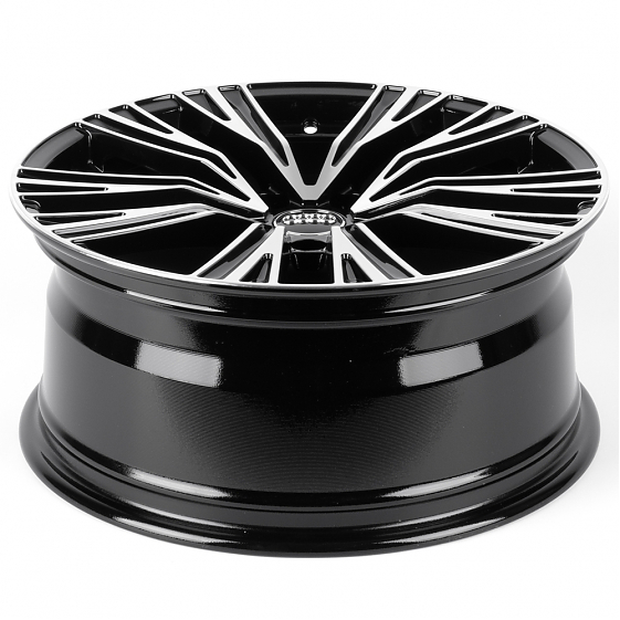 Литые диски 82365 Audi IVF993 18 J8 ET35 5x112 66.45 чёрный глянцевый + полированные спицы: Фото 7