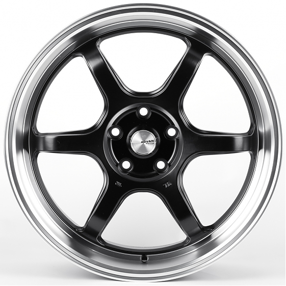 Литые диски 82253 Advan FC006-SM185 19 J8.5 ET35 5x114.3 73.1 чёрный матовый + полированный обод: Фото 1
