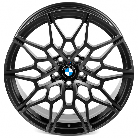 Кованые диски H240601JF SKILL SL892-SL204 19 J8 ET27 5x112 66.6 чёрный матовый + полированные спицы : Фото 3