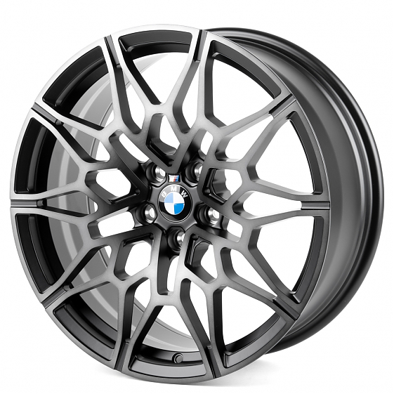Кованые диски H240601JF SKILL SL892-SL204 19 J8 ET27 5x112 66.6 чёрный матовый + полированные спицы : Фото 5