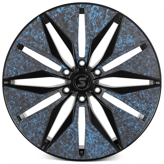 Кованые диски H240607S SKILL SV380-SV481 22 J9 ET19 6x139.7 77.8 чёрный матовый + карбон SFC18: Фото 1