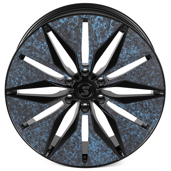 Кованые диски H240607S SKILL SV380-SV481 22 J9 ET19 6x139.7 77.8 чёрный матовый + карбон SFC18: Фото 3