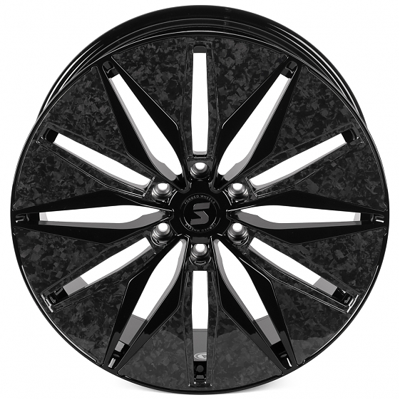 Кованые диски H240603J SKILL SV380-SV481 22 J9 ET50 6x139.7 95.1 чёрный глянцевый + карбон SFC06: Фото 3