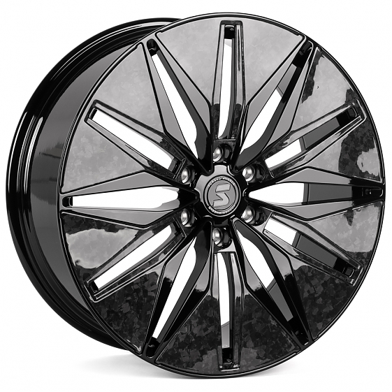 Кованые диски H240603J SKILL SV380-SV481 22 J9 ET50 6x139.7 95.1 чёрный глянцевый + карбон SFC06: Фото 6