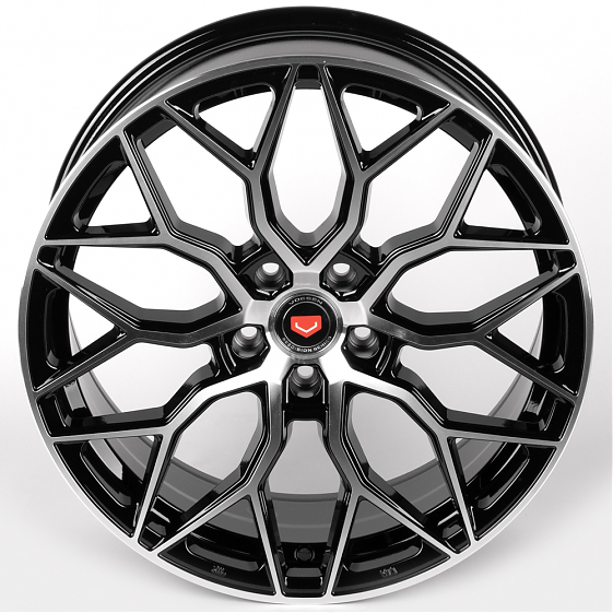 Литые диски 81911 Vossen iV-1155-DS345 19 J8.5 ET35 5x112 66.6 чёрный глянцевый + полированные спицы: Фото 3