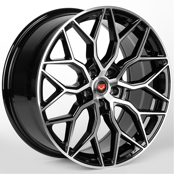 Литые диски 81911 Vossen iV-1155-DS345 19 J8.5 ET35 5x112 66.6 чёрный глянцевый + полированные спицы: Фото 4