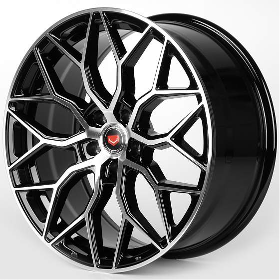 Литые диски 81911 Vossen iV-1155-DS345 19 J8.5 ET35 5x112 66.6 чёрный глянцевый + полированные спицы: Фото 5