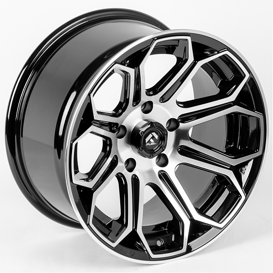 Литые диски 80449 FUEL JT191-SL045 17 J9 ET-12 5x127 71.6 чёрный + полированные спицы: Фото 5