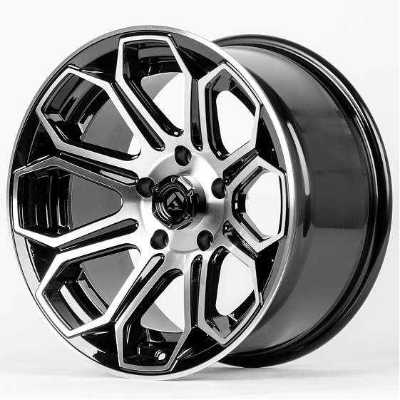 Литые диски 80449 FUEL JT191-SL045 17 J9 ET-12 5x127 71.6 чёрный + полированные спицы: Фото 6