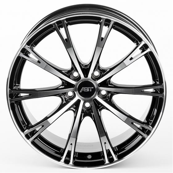 Литые диски 81080 ABT F0161-SB393 18 J8 ET32 5x112 66.6 чёрный глянцевый + полированные спицы: Фото 3