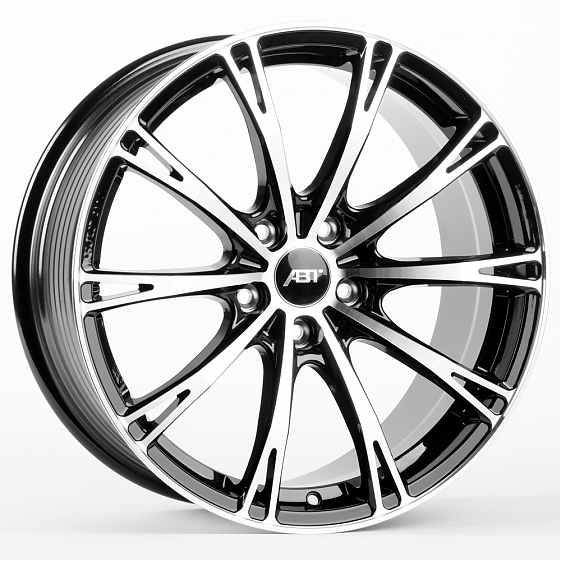 Литые диски 81080 ABT F0161-SB393 18 J8 ET32 5x112 66.6 чёрный глянцевый + полированные спицы: Фото 4