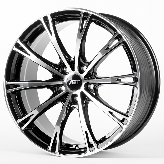 Литые диски 81080 ABT F0161-SB393 18 J8 ET32 5x112 66.6 чёрный глянцевый + полированные спицы: Фото 5