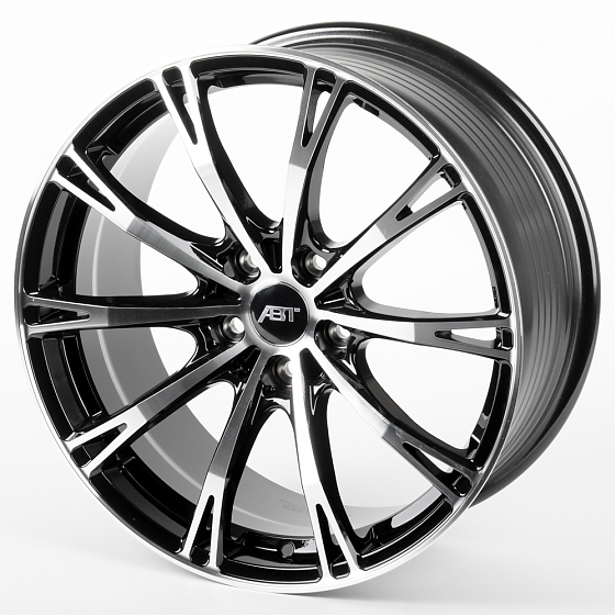 Литые диски 81080 ABT F0161-SB393 18 J8 ET32 5x112 66.6 чёрный глянцевый + полированные спицы: Фото 6