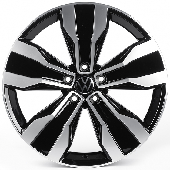 Литые диски 82095 Volkswagen iVF-3335-CT505 19 J7 ET40 5x112 57.1 чёрный + полированные спицы: Фото 1