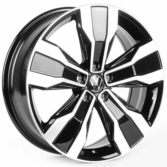 Литые диски 82095 Volkswagen iVF-3335-CT505 19 J7 ET40 5x112 57.1 чёрный + полированные спицы: Фото 4