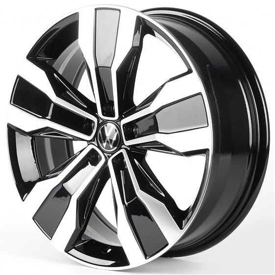 Литые диски 82095 Volkswagen iVF-3335-CT505 19 J7 ET40 5x112 57.1 чёрный + полированные спицы: Фото 5