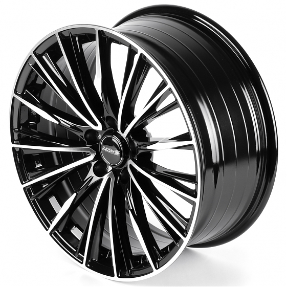 Литые диски 82636 Rays XF055 19 J8.5 ET35 5x114.3 73.1 черный глянец + полированые спицы: Фото 6