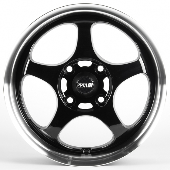 Литые диски 81482 SSR 5201-FG543 15 J6.5 ET35 4x114.3 56.6 чёрный глянцевый + полированный обод: Фото 1