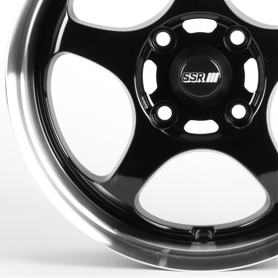 Литые диски 81482 SSR 5201-FG543 15 J6.5 ET35 4x114.3 56.6 чёрный глянцевый + полированный обод: Фото 2