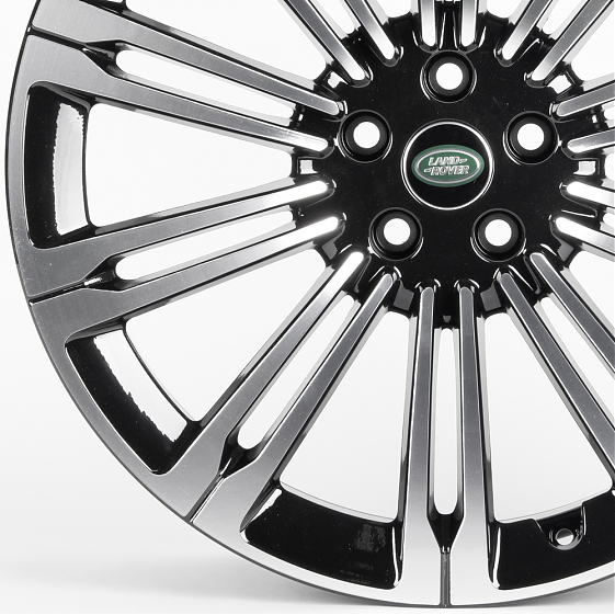 Литые диски 81521 Land Rover 1253X-SL096 22 J9.5 ET42.5 5x120 72.6 чёрный + полированные спицы: Фото 2